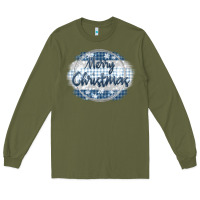 Army Green merry christmas blue Long Sleeve Tee - MaliasSmallBusiness