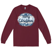 Burgundy merry christmas blue Long Sleeve Tee - MaliasSmallBusiness