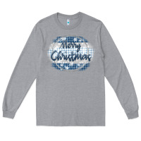 Heather Grey merry christmas blue Long Sleeve Tee - MaliasSmallBusiness