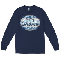 Navy merry christmas blue Long Sleeve Tee - MaliasSmallBusiness