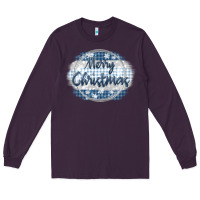 Plum merry christmas blue Long Sleeve Tee - MaliasSmallBusiness