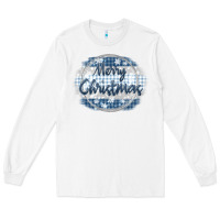 White merry christmas blue Long Sleeve Tee - MaliasSmallBusiness