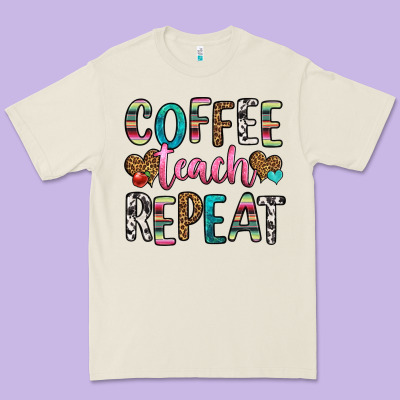 Coffee Teach Repeat Premium Tee Designed By Hra Design Shop