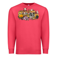 Cardinal farm animals school bus Premium Sweatshirt - texasbilliewilder