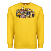 Lemon farm animals school bus Premium Sweatshirt - texasbilliewilder