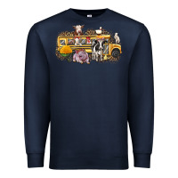 Navy farm animals school bus Premium Sweatshirt - texasbilliewilder