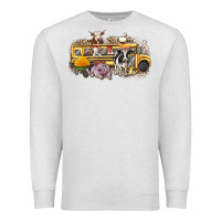 Oatmeal Heather farm animals school bus Premium Sweatshirt - texasbilliewilder