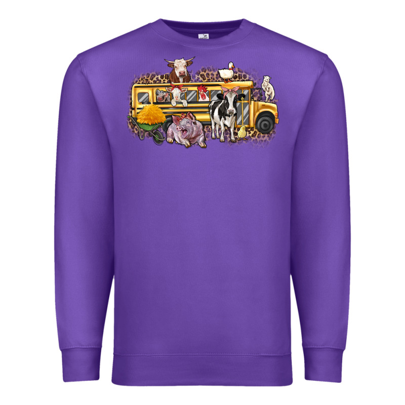 Farm Animals School Bus Premium Sweatshirt by texasbilliewilder | Teevron