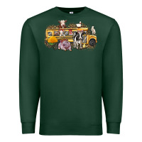 Sports Green farm animals school bus Premium Sweatshirt - texasbilliewilder