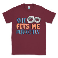 Burgundy she fits me perfectly Classic Tee - MaliasSmallBusiness