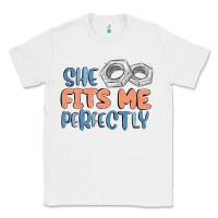 White she fits me perfectly Classic Tee - MaliasSmallBusiness