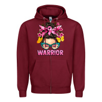 Burgundy cancer warrior messy bun Zipper Hoodie - BarkalooDesign