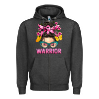 Charcoal Heather cancer warrior messy bun Zipper Hoodie - BarkalooDesign