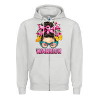 Dove Grey cancer warrior messy bun Zipper Hoodie - BarkalooDesign