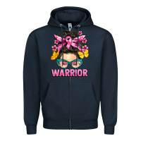 Navy cancer warrior messy bun Zipper Hoodie - BarkalooDesign