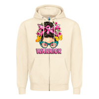 Sandshell cancer warrior messy bun Zipper Hoodie - BarkalooDesign