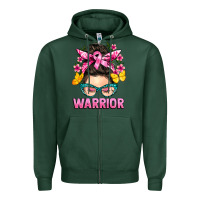 Sports Green cancer warrior messy bun Zipper Hoodie - BarkalooDesign