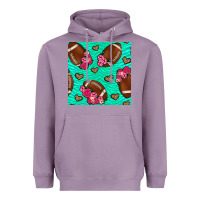 Lavender American Football roses and hearts Heavyweight Hoodie - NancyCooperArtShop