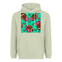 Matcha American Football roses and hearts Heavyweight Hoodie - NancyCooperArtShop