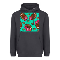 Smoke American Football roses and hearts Heavyweight Hoodie - NancyCooperArtShop
