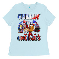 Baby Blue Chillin' with my gnomies 4th of July Ladies Tee - CowGirlArtShop