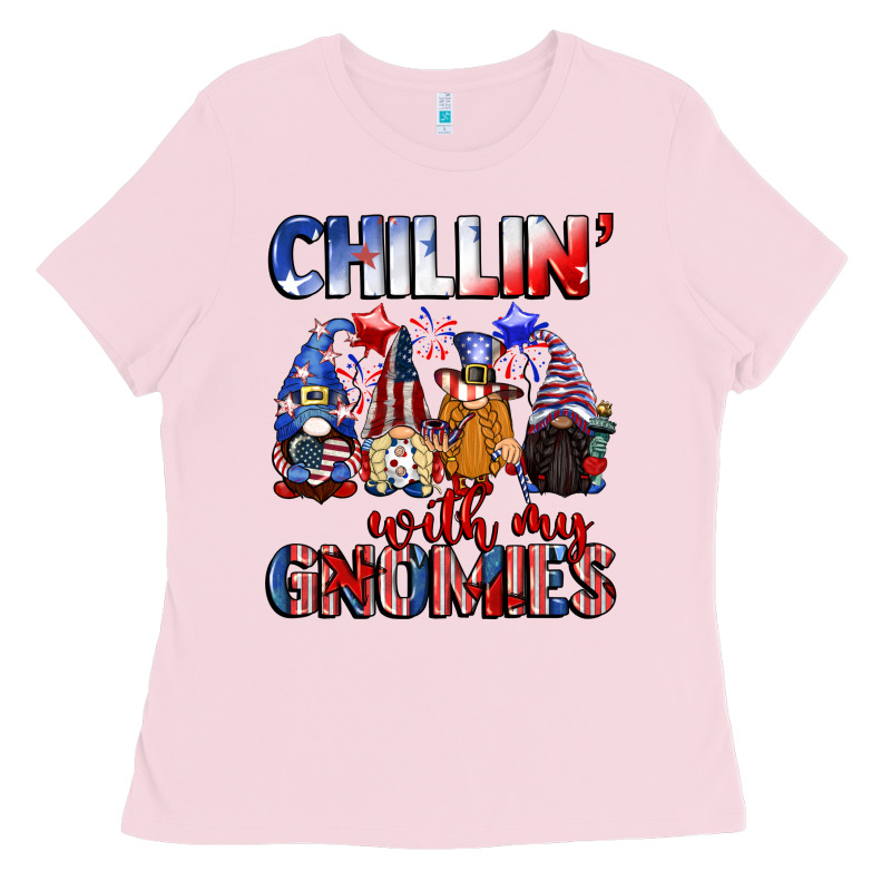 Chillin' With My Gnomies 4th Of July Ladies Tee by CowGirlArtShop | Teevron