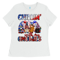 White Chillin' with my gnomies 4th of July Ladies Tee - CowGirlArtShop