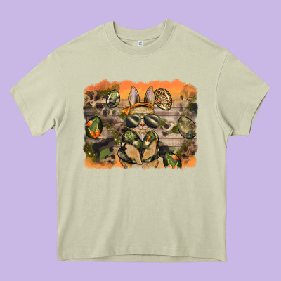Camouflage Bunny Background Heavy Core Tee Designed By Barkaloodesign