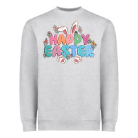 Heather Grey happy easter Heavyweight Sweatshirt - MaliasSmallBusiness