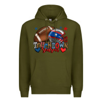 Army Green Touchdown season American football 4th of july Premium Hoodie - HowdyJamesFarm
