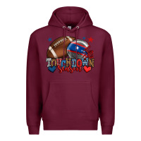 Burgundy Touchdown season American football 4th of july Premium Hoodie - HowdyJamesFarm