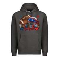 Charcoal Heather Touchdown season American football 4th of july Premium Hoodie - HowdyJamesFarm