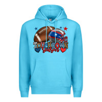 Ocean Blue Touchdown season American football 4th of july Premium Hoodie - HowdyJamesFarm