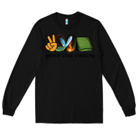 Black peace love camping Long Sleeve Tee - NancyCooperArtShop