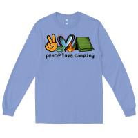 Colony Blue peace love camping Long Sleeve Tee - NancyCooperArtShop