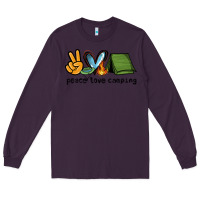 Plum peace love camping Long Sleeve Tee - NancyCooperArtShop