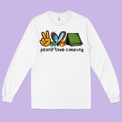 Peace Love Camping Long Sleeve Tee Designed By Nancycooperartshop