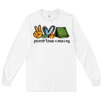 White peace love camping Long Sleeve Tee - NancyCooperArtShop