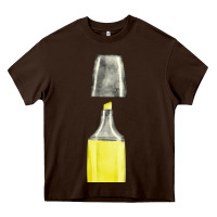 Chocolate Brown yellow highlighter pen fa element Heavy Core Tee - FaDigitalArtStudio