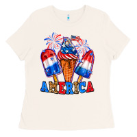 Bone 4th of July America ice creams Ladies Tee - Neo Western