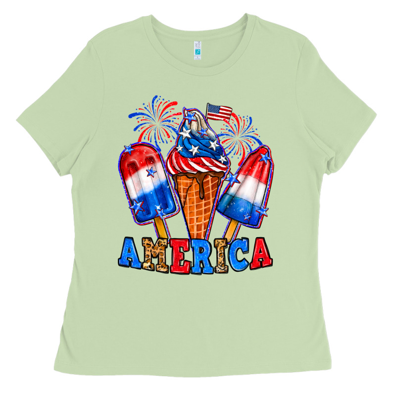 4th Of July America Ice Creams Ladies Tee by Neo Western | Teevron