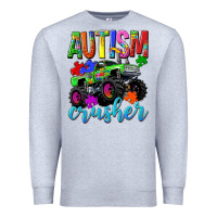 Heather Grey Autism Awareness crusher Premium Sweatshirt - NancyCooperArtShop