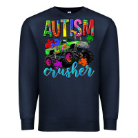 Navy Autism Awareness crusher Premium Sweatshirt - NancyCooperArtShop