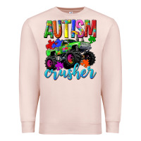 Pale Pink Autism Awareness crusher Premium Sweatshirt - NancyCooperArtShop