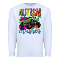 White Autism Awareness crusher Premium Sweatshirt - NancyCooperArtShop