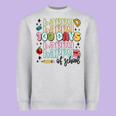 100 Days Of School Heavyweight Sweatshirt Designed By Maliassmallbusiness