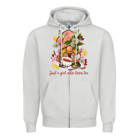Dove Grey just a girl who loves tea gnome Zipper Hoodie - BarkalooDesign