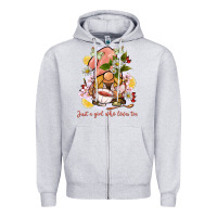 Heather Grey just a girl who loves tea gnome Zipper Hoodie - BarkalooDesign