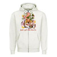 Oatmeal Heather just a girl who loves tea gnome Zipper Hoodie - BarkalooDesign