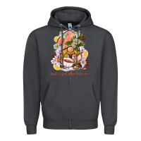 Smoke just a girl who loves tea gnome Zipper Hoodie - BarkalooDesign
